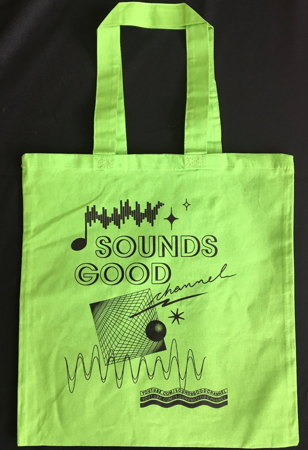 Image of Black-On-Green Tote Bag