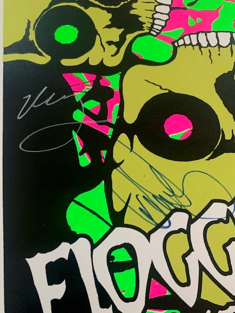 Flogging Molly Autographed Silkscreen Concert Poster By Lindsey Kuhn, Signed By The Artist