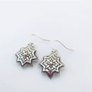 Image 2 of Sunburst Tessellation earrings w/ gold drops