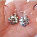 Image 3 of Sunburst Tessellation earrings w/ gold drops