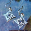 Image 2 of Sapphire Star Tessellation dangle earrings 