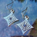Image 2 of Sapphire Star Tessellation dangle earrings