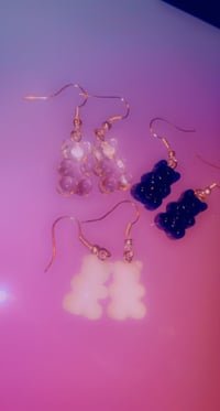 Black ,white or transparent gummy  bear earrings 