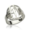 Monogram script ring