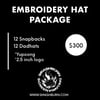 Embroidery Hat Package