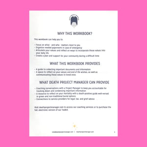 Image of The Death Project Manager Mortality Workbook