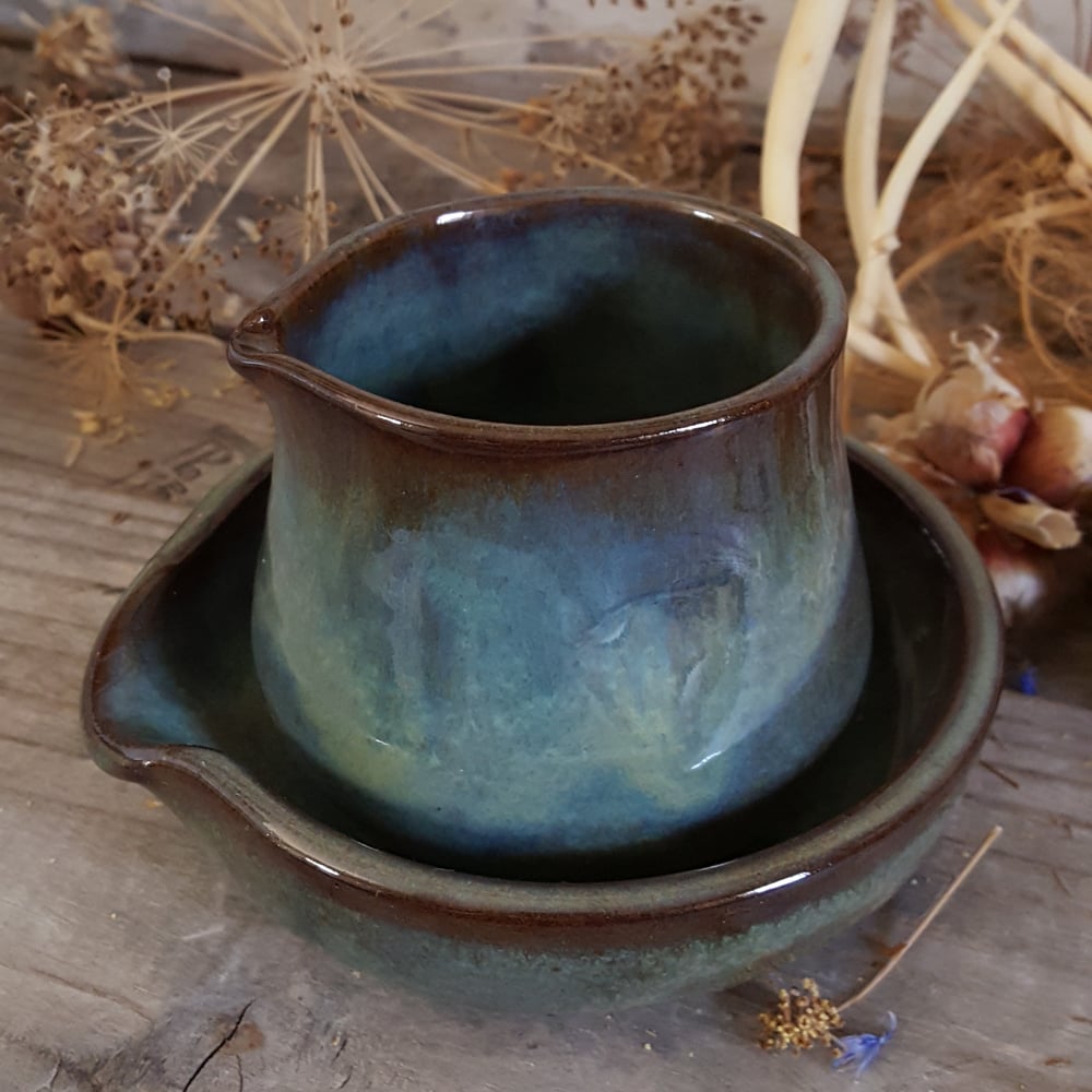 Image of Tiny Duckling Pitcher and Spoon Rest Set: Avalanche Gorge (Green)