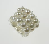 Image of Real White Pearl AAA Triple Band Ring 