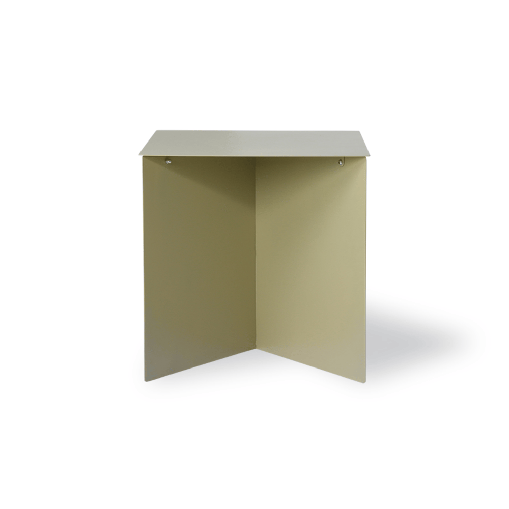 Image of Olive green metal side table