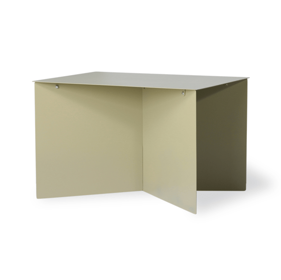 Image of Olive green metal side table