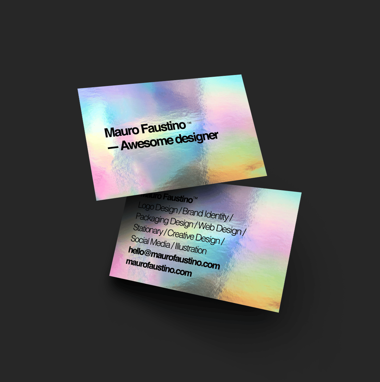 Holographic Business Card Mock Up