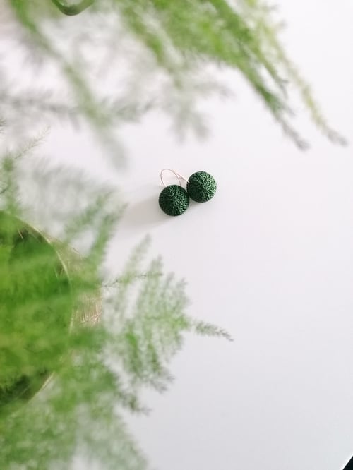 Image of Green Sea Urchin earrings