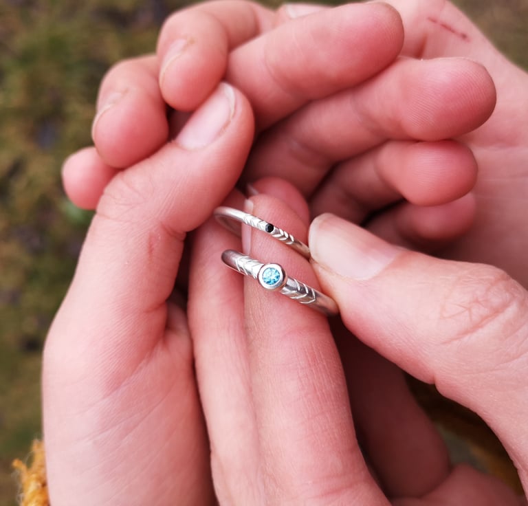 Mother and Child Ring Set