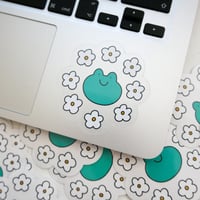 Image 2 of Frog and daisies sticker 