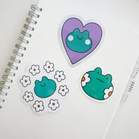 Image 5 of Frog and daisies sticker 