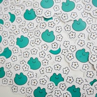 Image 4 of Frog and daisies sticker 