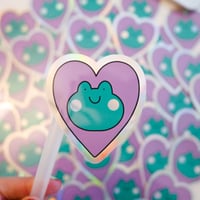 Image 3 of Heart Frog holographic sticker