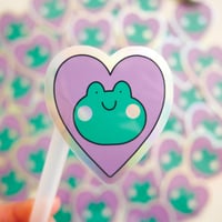 Image 2 of Heart Frog holographic sticker