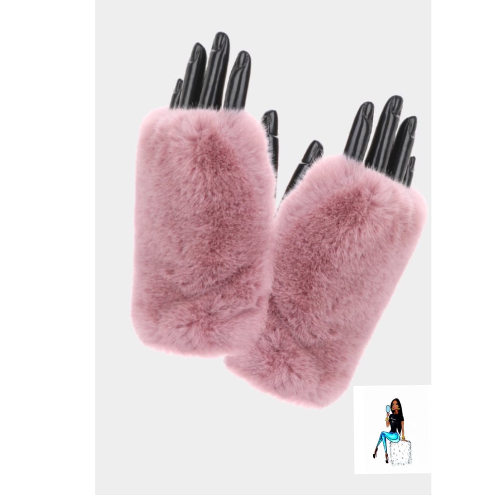 Image of Kimora Fur fingerless gloves 