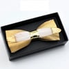 Handmade Gold Feather BowTie w/FREE Lapel Pin set