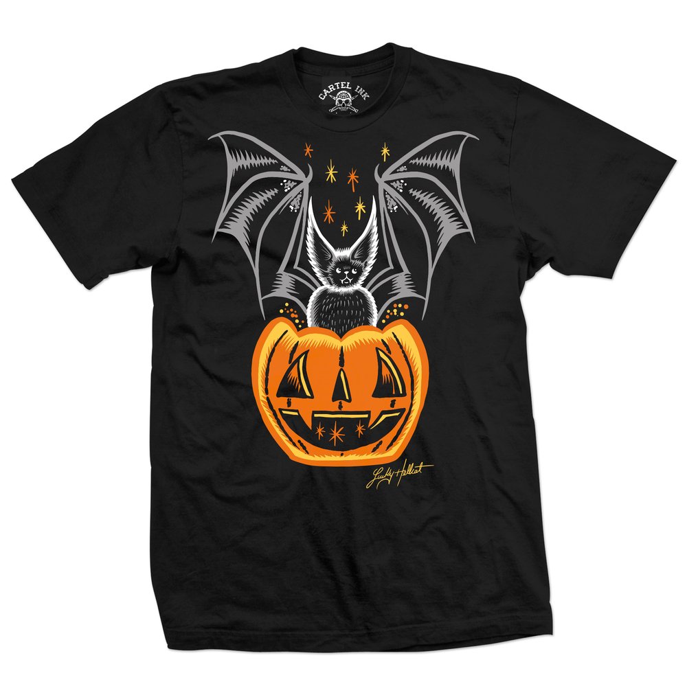 Mens Pumpkin Bat T-shirt 