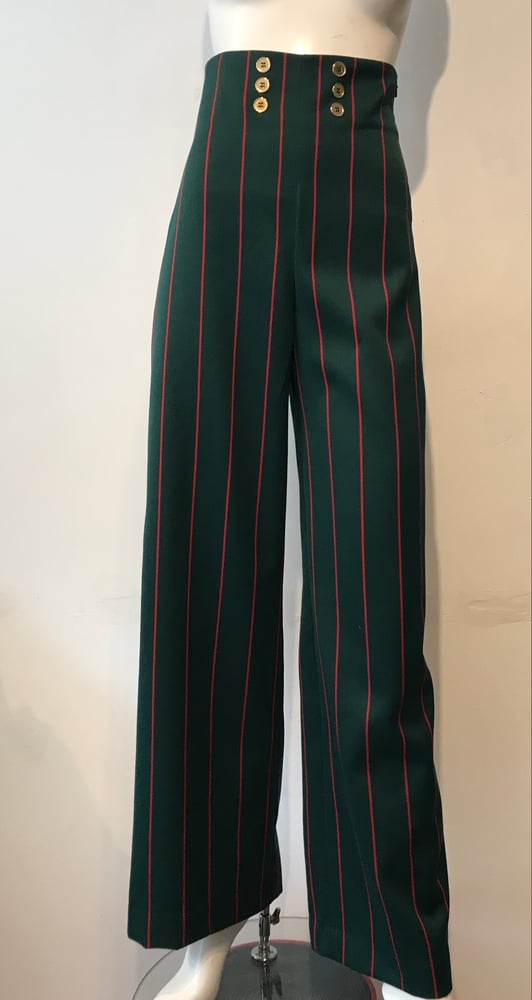 Image of High waist blazer stripe trousers 