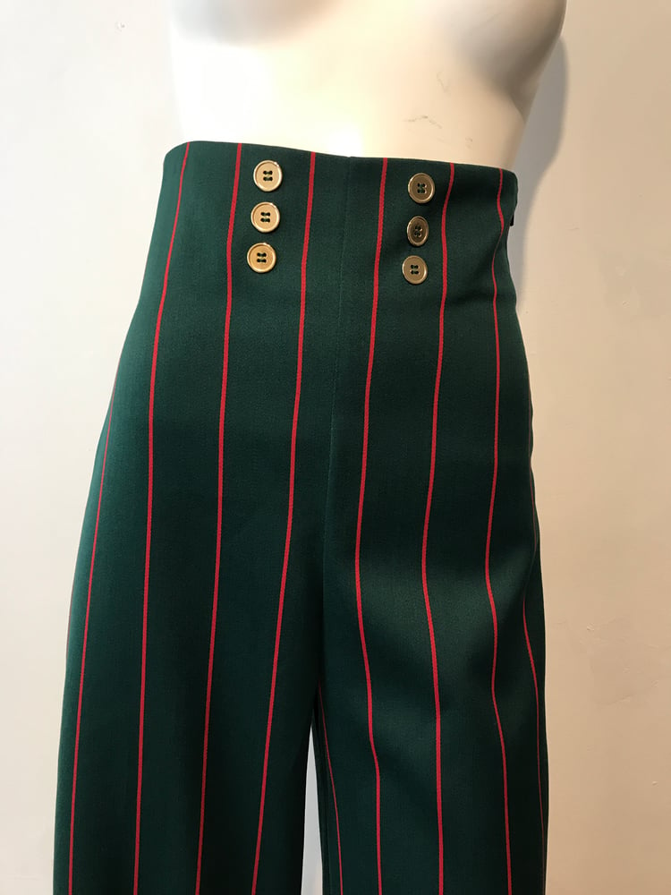 Image of High waist blazer stripe trousers 