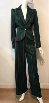 Image 3 of High waist blazer stripe trousers 