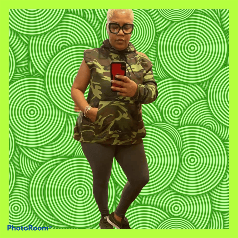 Image of Camo cut up sweatshirt