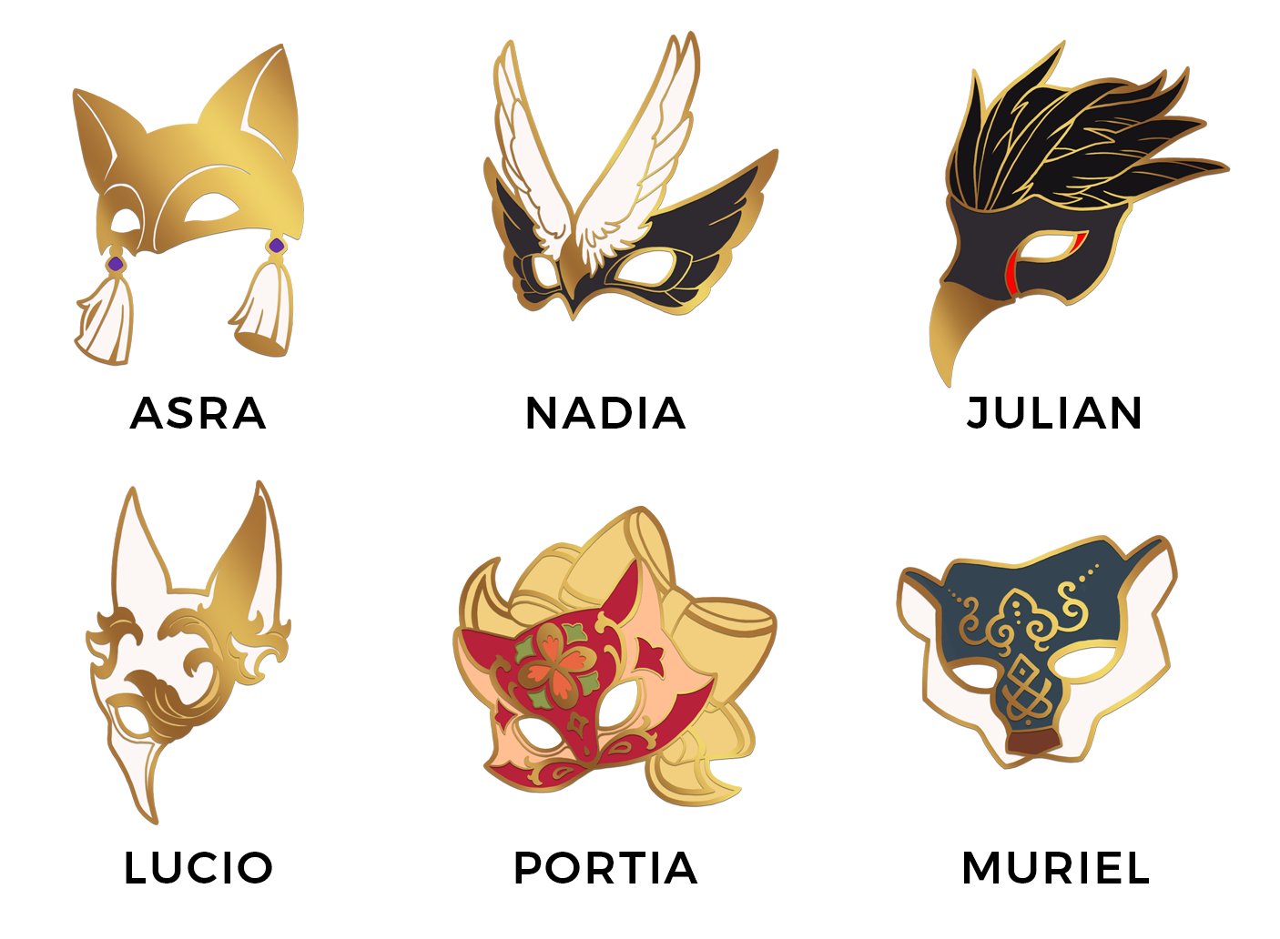 Image of The Arcana ✦ Masquerade Enamel Pins