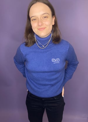 THICK blue turtle neck 
