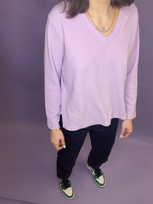 purple v neck 