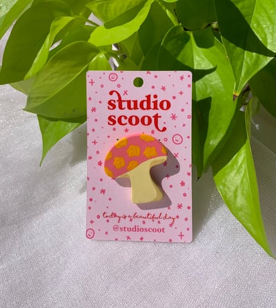 Image of Flower Power Mushroom Pin
