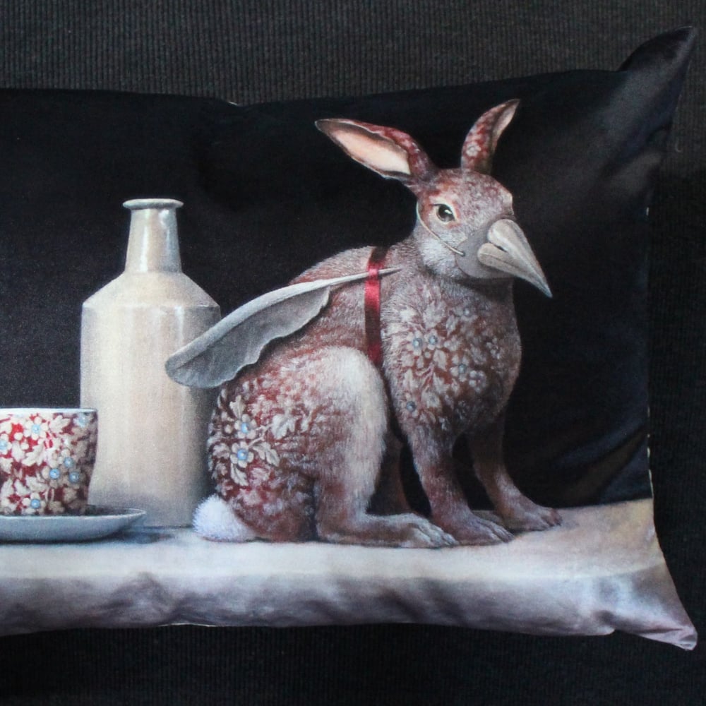 Image of Velvet Claret Rabbit Cushion