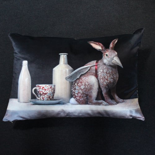 Image of Velvet Claret Rabbit Cushion