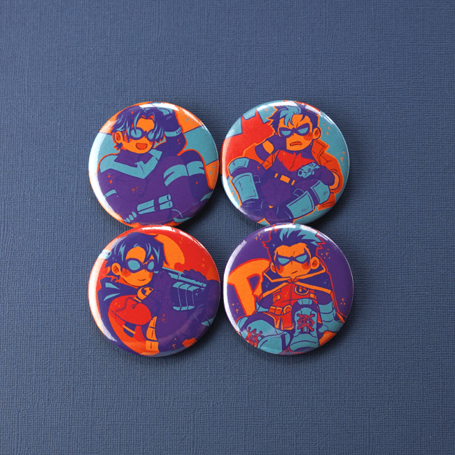 SK8 Heart Buttons – Lightning Strikes Art