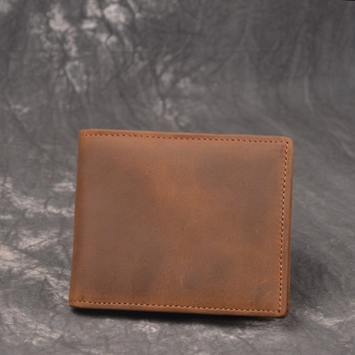 Image of Handmade Wholesale Genuine Leather Wallet Money Purse Bag Men Short Wallet Card Holder 198
