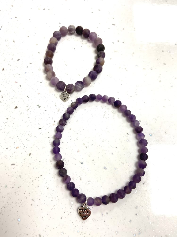 Image of Frosted Natural Amethyst Well Being Stones