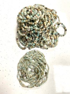 Image of Frosted Natural Amazonite  Well Being Beads