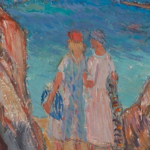 Image of Early 20th, Century Oil Painting, 'Morning Breeze,' Albert Eldh (1878–1955)