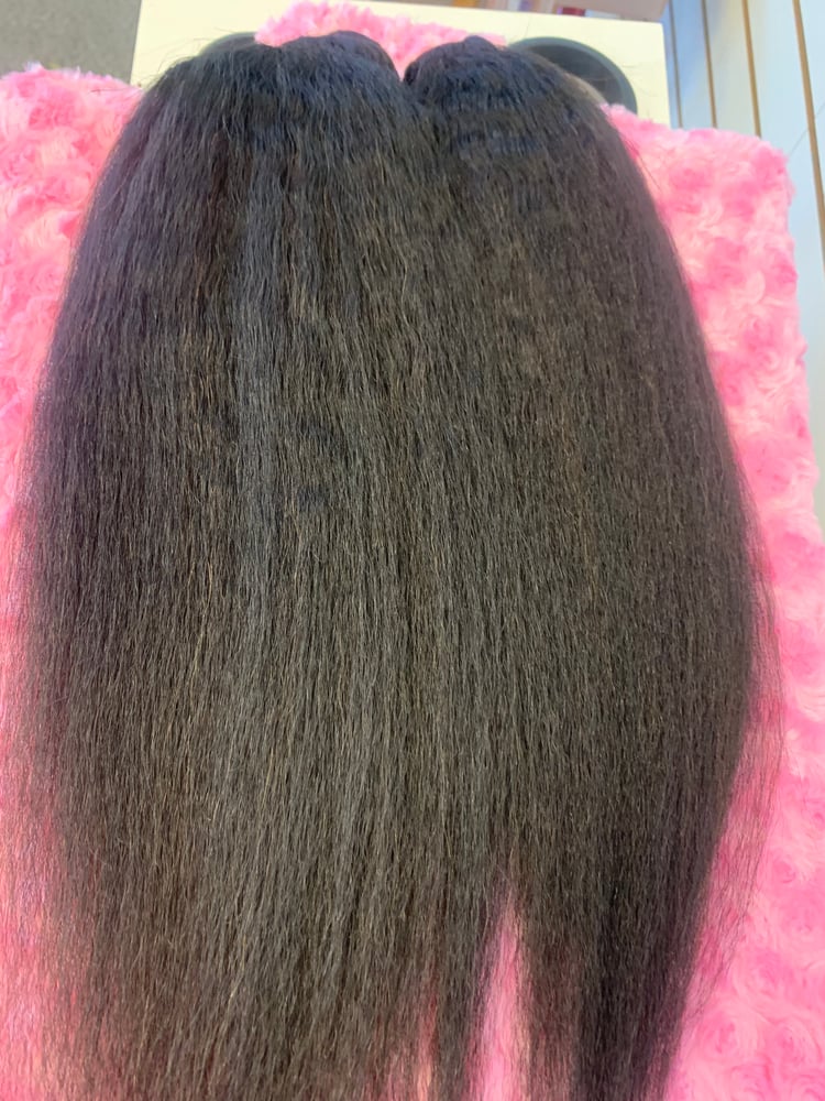 Image of Kinky straight Virgin human hair 