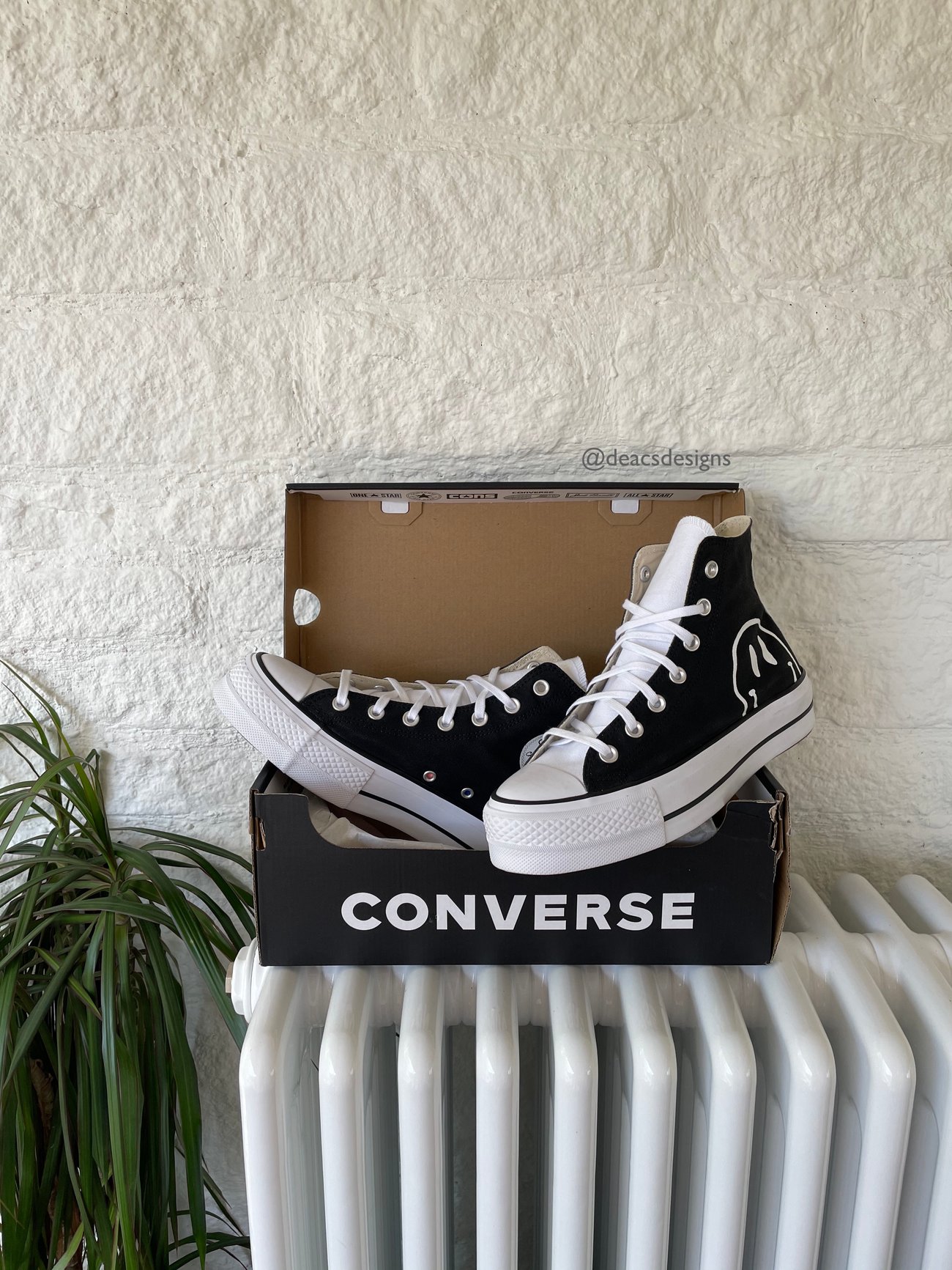 Smiley Platform Converse - Monochrome | DeacsDesigns