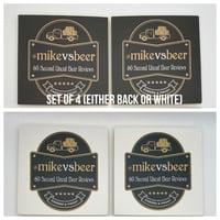 #mikevsbeer Coasters (set of 4 / white or black stone)