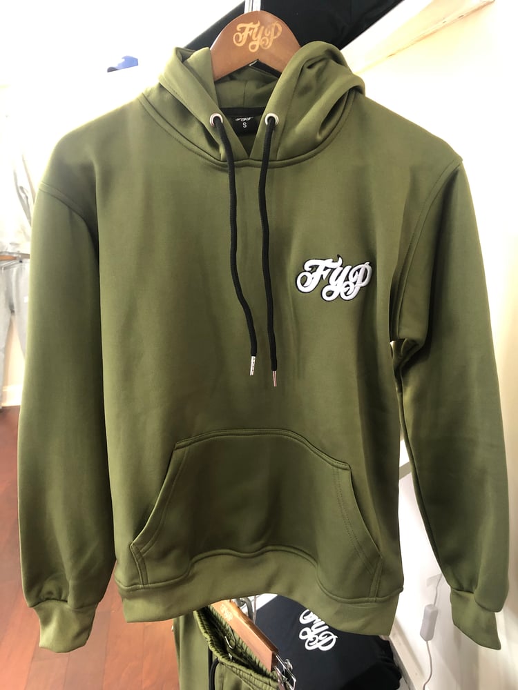 Image of Olive Green Polyester Sweatsuit