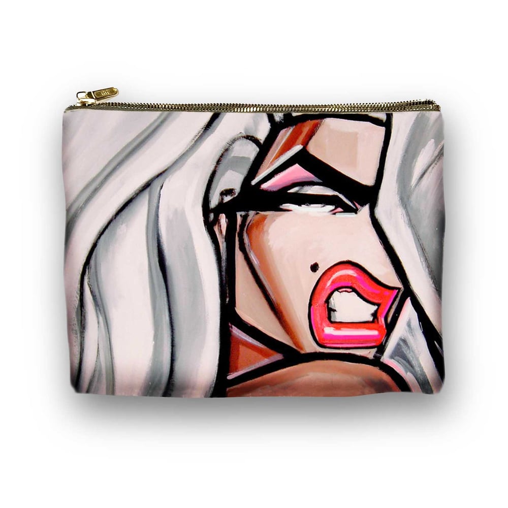 Mini Face Zip Clutch