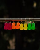 Image 1 of Gummy bear EARRINGS (red-orange-yellow-green)