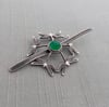 Sterling Silver Dragonfly Shawl Pin/Brooch  and Pendant with Green Onyx  Cabochon