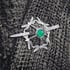 Sterling Silver Dragonfly Shawl Pin/Brooch  and Pendant with Green Onyx  Cabochon Image 2