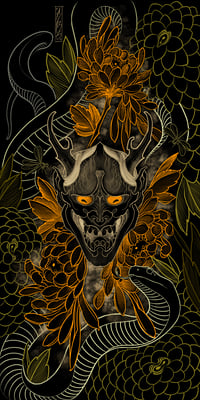 Limited Edition Yellow Hannya Print