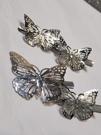 Image 1 of Silver Butterfly clips🦋